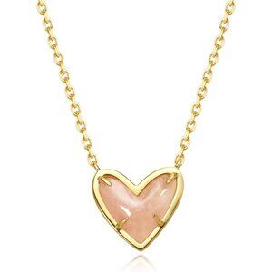 Natural Stone Rosa Heart Teardrop Irregular Necklace for Women Rose Quartz